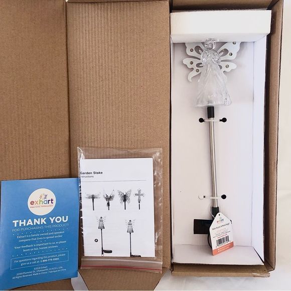 NWT Exhart Garden Yard Clear Small Angel Solar LED Light Stake - Picture 3 of 4